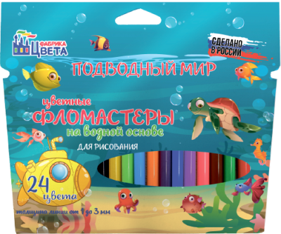 Фломастеры  классические 24 цв в картоне  Артикул: ФК-24/1