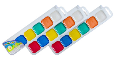 Краски акварельные перламутровые  6 цв. в пластиковом боксе